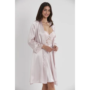 Pierre Cardin  Saten Dantelli Gecelik & Sabahlık Takım  - 4265