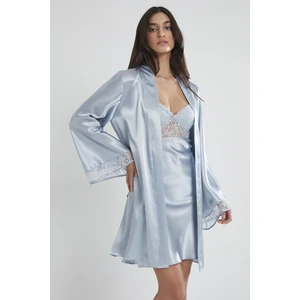 Pierre Cardin  Saten Dantelli Gecelik & Sabahlık Takım  - 4090