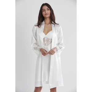 Pierre Cardin  Saten Dantelli Gecelik & Sabahlık Takım  - 4300