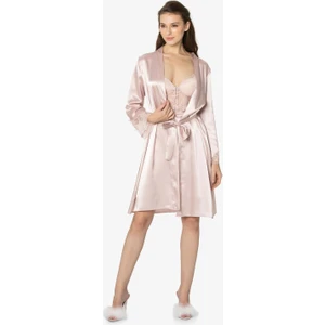 Pierre Cardin  Saten Dantelli Gecelik & Sabahlık Takım  - 4300