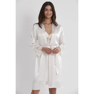 Pierre Cardin  Saten Dantelli Gecelik & Sabahlık Takım  - 4300