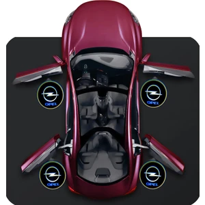 Opel Araçlar Için Kapı Altı Pilli LED Logo Hd Lens Karanlık ve Mesafe Sensörlü LED Işıklı Lamba