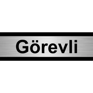 Özarslan Dizayn Görevli 10 x 20CM Gümüş Renk Metal Yönlendirme Levhası