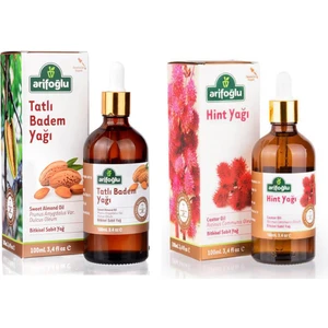 2 Li Set Tatlı Badem Yağı 100 ml - Hint Yağı 100 ml