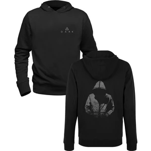 Alfa Tshirt Dark Resimli Baskılı Siyah Ön Arka Baskılı Sweatshirt
