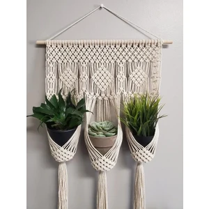BH Bohem Handmade Makrome Çiçekliık 3'lü