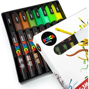 Posca Pc-3m 0.9-1.3 Su Bazlı Boyama Markörü Seti Toprak Renkleri 8 Renk