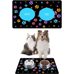 Renkli Patiler Mama Altlığı Mama Paspası 50X35CM