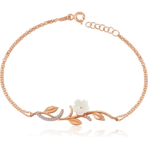 Mia Vento Manolya Çiçeği Işıltısı Rose Renk Gümüş Bileklik