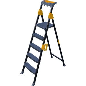 Mensa Plus 4+1 Basamaklı Metal Siyah Merdiven