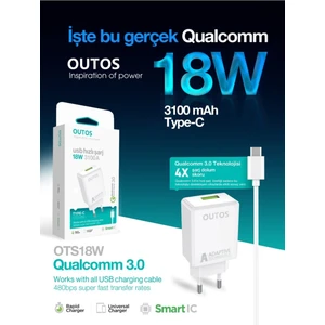 USB Type-C Hızlı Şarj Aleti 18W 3.0 1.0