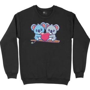 Koala Aşkı Siyah Sweatshirt