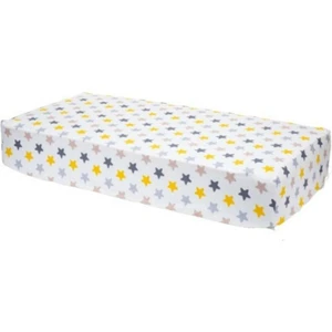 Lastikli Fitted Bebek Yatak Çarşafı Sarı&gri Yıldız Desenliiri Yıldızdız Des