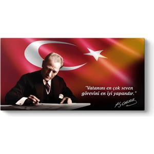 Atatürk Resimli Makam Ofis Kanvas Tablosu