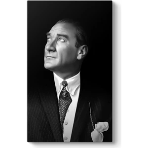 Siyah Beyaz Atatürk Portresi Kanvas Tablo