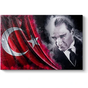 Türk Bayraklı Atatürk Tablosu