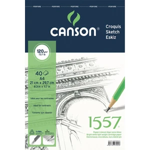 1557 Eskiz Defteri 120  gr  Üstten Spiralli A4 40 Sayfa Canson 1557