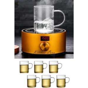 Nergiz Home 6 Adet Cam Kupa Bardak, Borosilikat Isıya Dayanıklı Kupa Bardak Takımı...