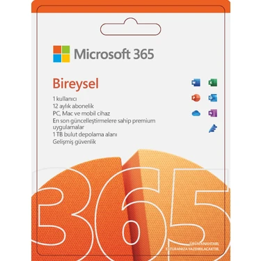 Microsoft 365 Bireysel Türkçe - Kutu Lisans 1