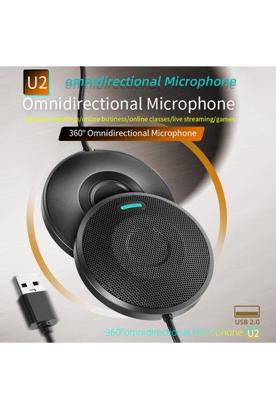 Muslady Mikrofon 360 ° Pikap USB Çok Yönlü Mikrofon (Yurt Dışından)