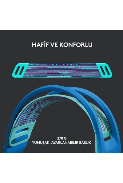 Logitech G G733 LIGHTSPEED RGB Kablosuz 7.1 Surround Ses Oyuncu Kulaklığı - Mavi