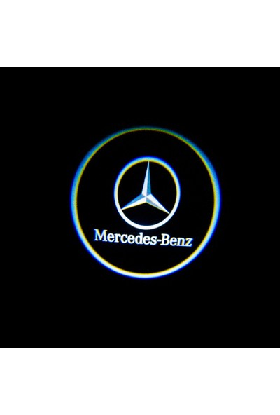 Waxen Mercedes Araçlar Için Kapı Altı Pilli LED Logo Hd Lens Karanlık ve Mesafe Sensörlü LED Işıklı Lamba