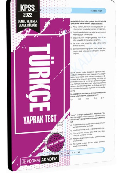 2022 KPSS Genel Yetenek Genel Kültür Türkçe Yaprak Test