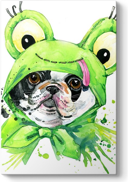 Kostümlü French Bulldog Tablosu
