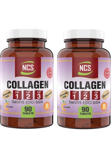 Kollajen Tip 1 - 2 - 3 Vitamin C - E 180 Tablet 2 Kutu