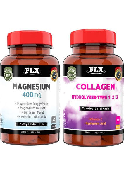 Magnezyum 60 Tablet & Flx Collagen Tip-1-2-3 60 Tablet