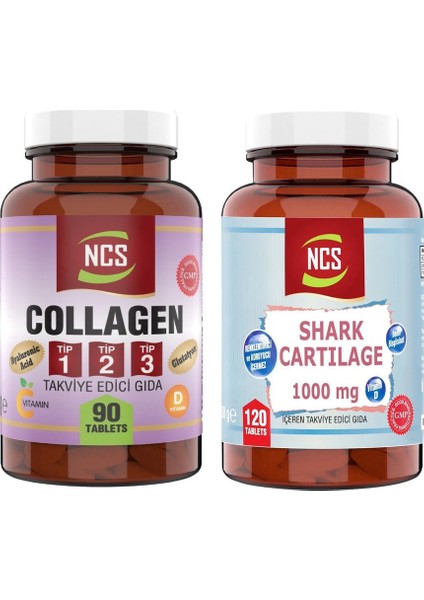 Collagen Tip 1-2-3 90 Tablet & Ncs Shark Cartilage 120 Tablet