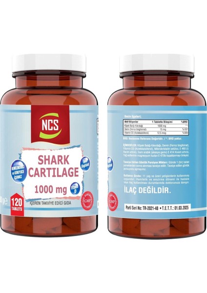 Collagen Tip 1-2-3 90 Tablet & Ncs Shark Cartilage 120 Tablet fiyatları
