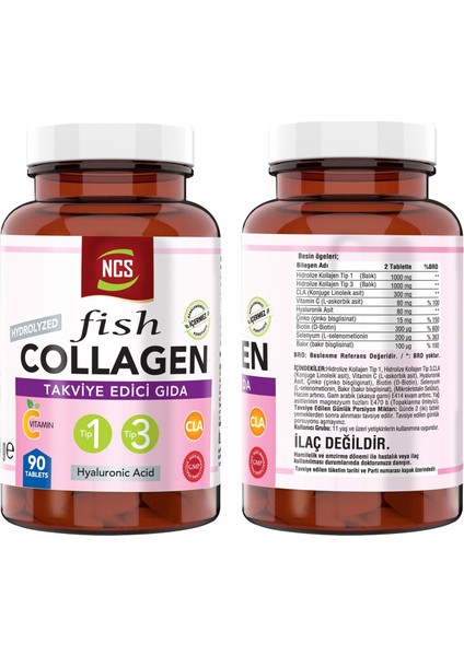 Kollajen Tip 1-3 90 Tablet & Nevfix Vitamin D3-K2 120 Tablet