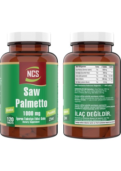 Saw Palmetto 120 Tablet & Nevfix Vitamin D3-K2 120 Tablet fiyatları