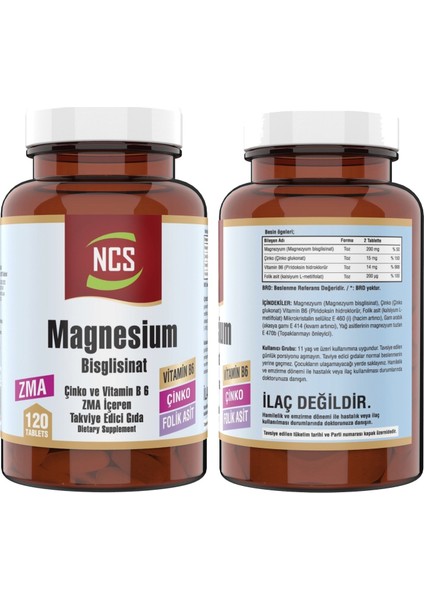 Zma Magnesium 120 Tablet & Nevfix Vitamin D3-K2 120 Tablet