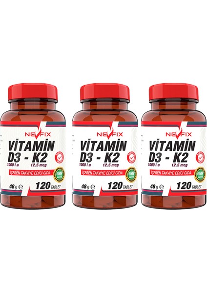Vitamin K2 & Vitamin D3 120 Tablet 3 Kutu