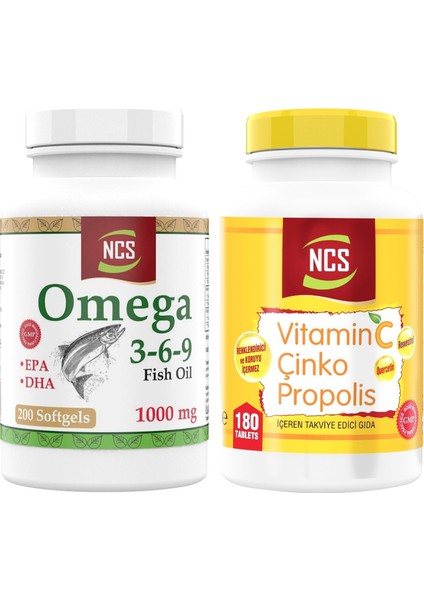 Omega 3,6,9 200 Softgel & Ncs Çinko PROPOLIS180 Tablet