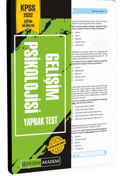 2022 KPSS Eğitim Bilimleri Gelişim Psikolojisi Yaprak Test
