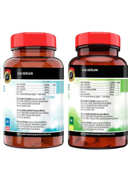 Coenzyme Q10 60 Tablet & Flx Glucosamine Zerdeçal 60 Tablet