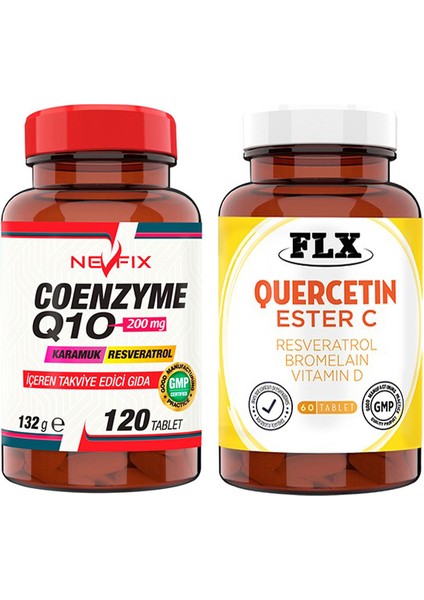 Nevfix Coenzyme Q10 120 Tablet & Flx Kuersetin Ester C 60 Tablet