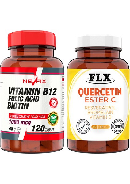 Vitamin B12 120 Tablet & Flx Kuersetin Ester C 60 Tablet