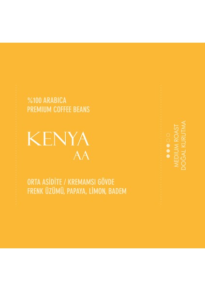 Kenya Aa Çekirdek Filtre Kahve 250 G