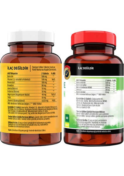 Kuersetin Ester C 60 Tablet & Flx Glucosamine Zerdeçal 60 Tablet