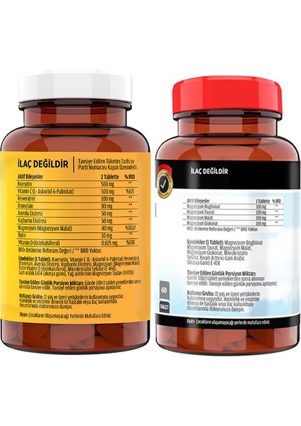 Kuersetin Ester C 60 Tablet & Flx Magnezyum Malat 60 Tablet