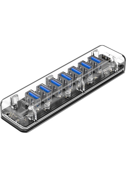 Orıco 7 Portlu Usb3.0 Yüksek Hızlı Şeffaf Çoklayıcı Hub, F7U-U3