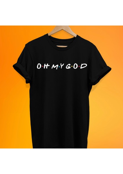 Oh My God Baskılı %100 Pamuk Oversize T-Shirt Büyük Beden Tişört