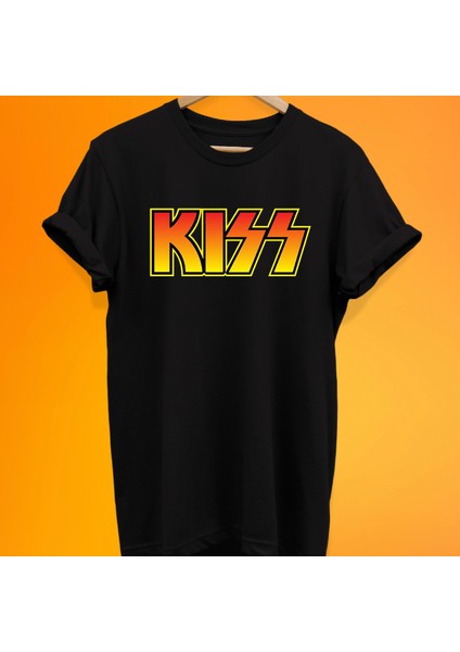 Kiss Baskılı %100 Pamuk Oversize T-Shirt Büyük Beden Tişört