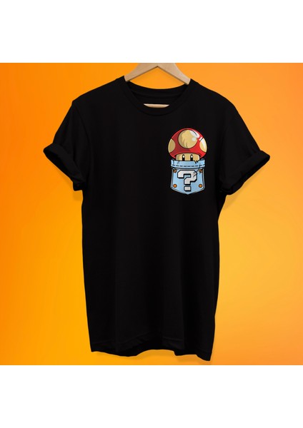 Mario Cep Baskılı %100 Pamuk Oversize T-Shirt Büyük Beden Tişört