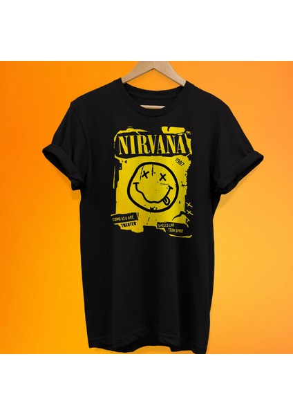 Nirvana Baskılı %100 Pamuk Oversize T-Shirt Büyük Beden Tişört