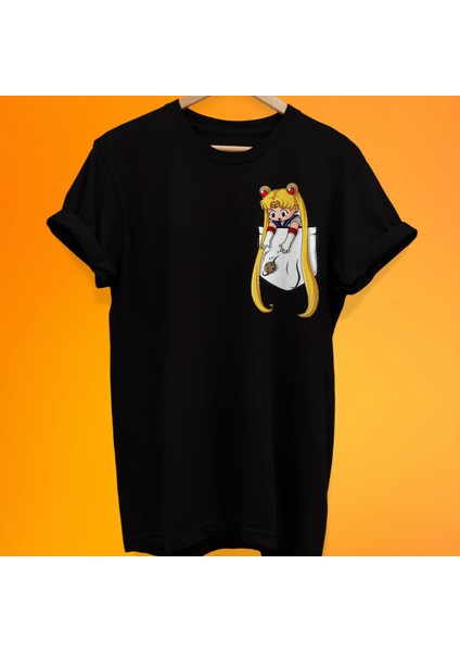 Sailor Baskılı %100 Pamuk Oversize T-Shirt Büyük Beden Tişört